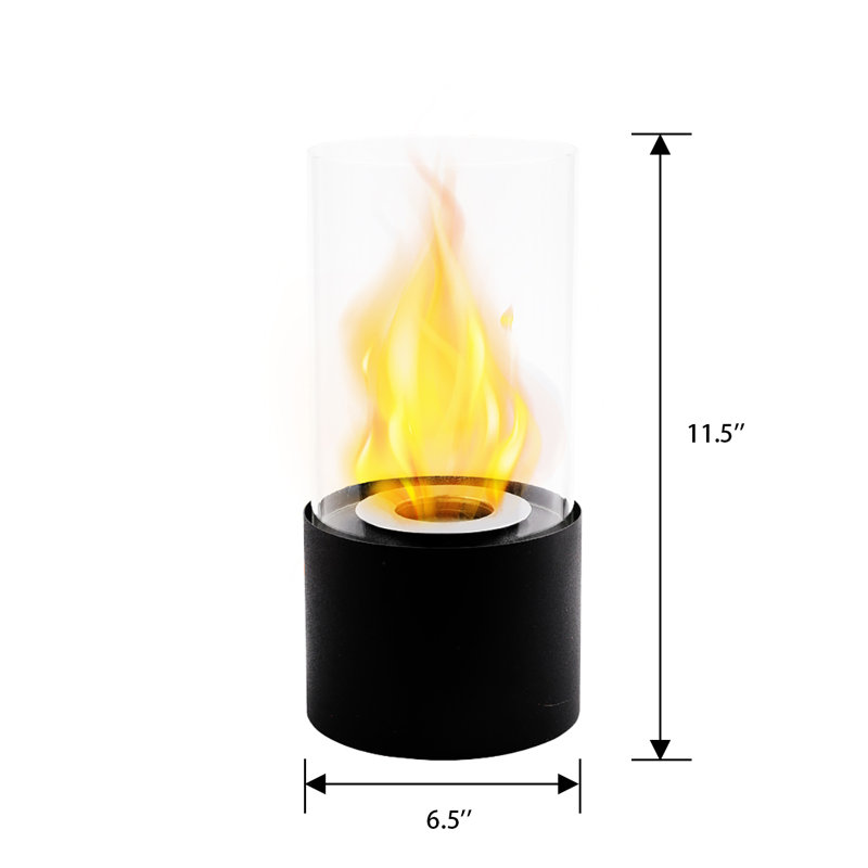 JHY DESIGN Metal BioEthanol Outdoor Tabletop Fireplace with Flame